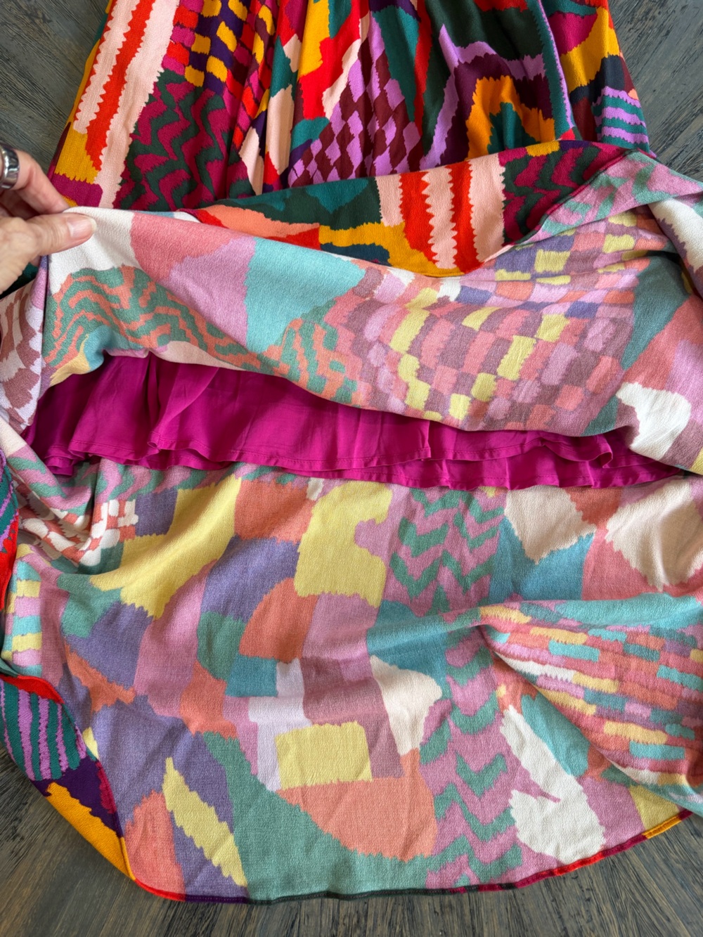 FARM Rio XS Multicolor Abstract Geometric Maxi Dress - Picture 5 of 14
